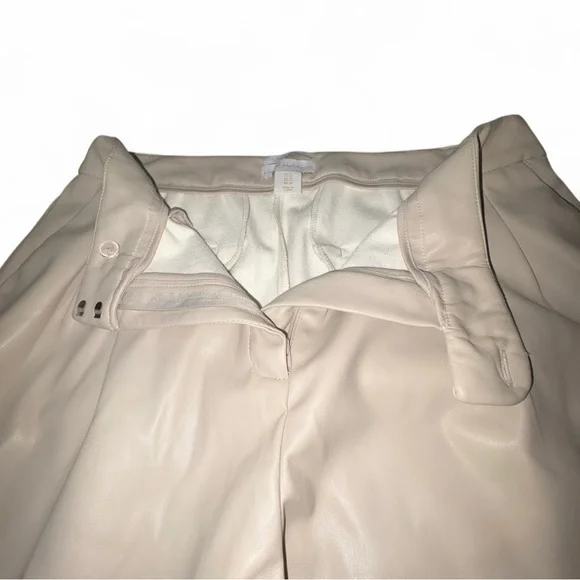 Elegant Cream Vegan Leather Pants! - Picture 5 of 6